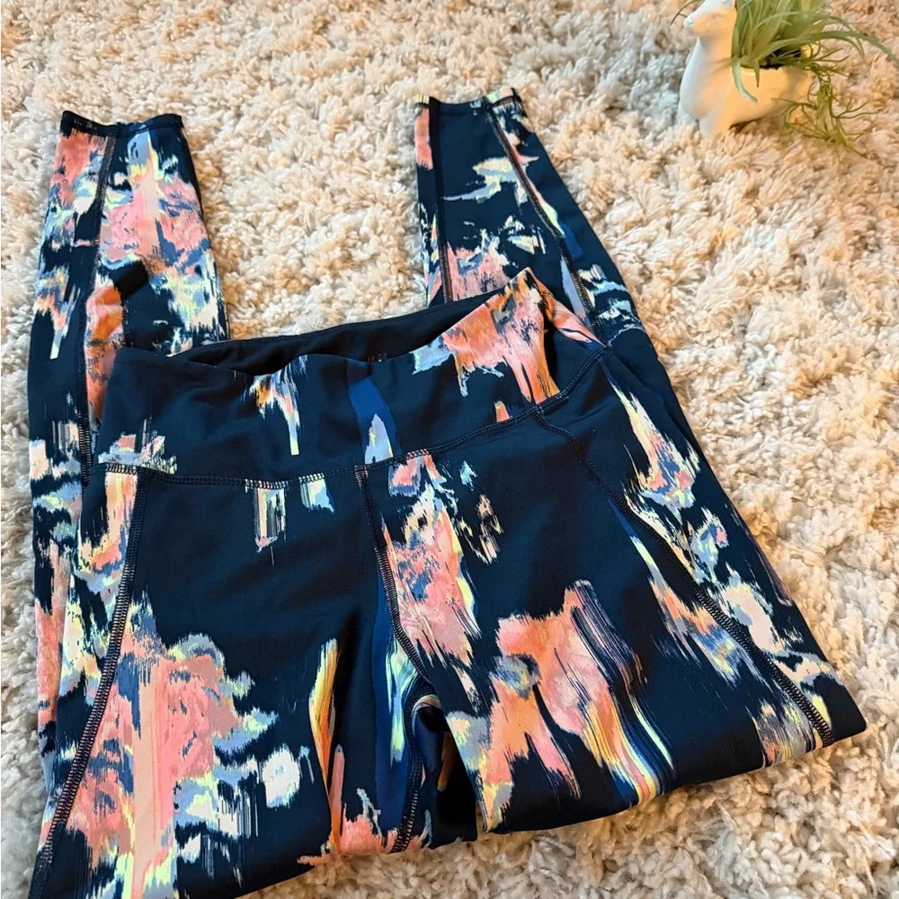 H&M Multicolor Abstract colorful thick athletic sporty Leggings